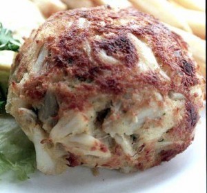 A delicious Box Hill crab cake.