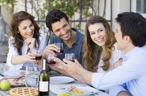 Friends Toasting Wine Glass