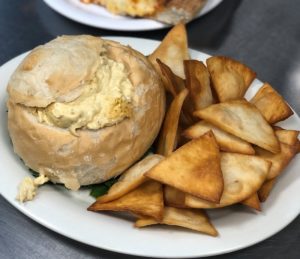 Box Hill Crab Dip Bread Bowl with Pita Triangles