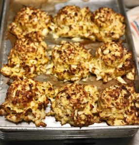 A tray of Box Hill crab cakes