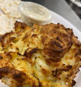 stay inside with box hill crab cakes